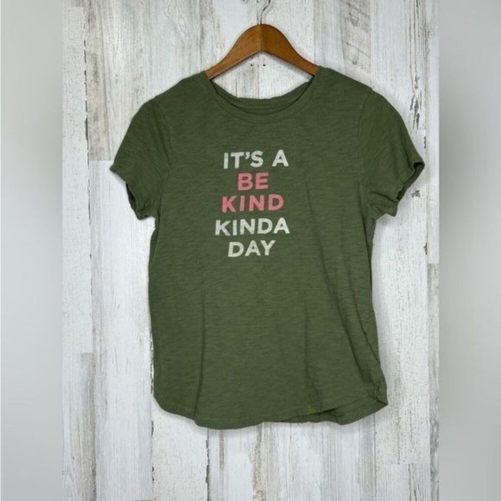 Old Navy Women's It's A Be Kind Kinda Day Top Green Pink Size Medium